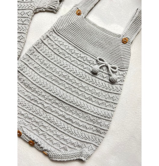 Conjunto 2 Peças Cereja Trabalhado Cinza