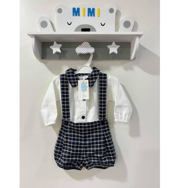 Conjunto Menino Xadrez Marinho