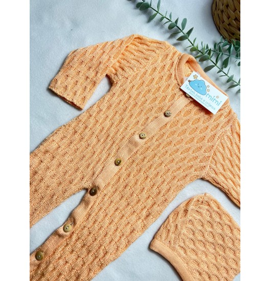 Conjunto Macacão Botões Laranja  