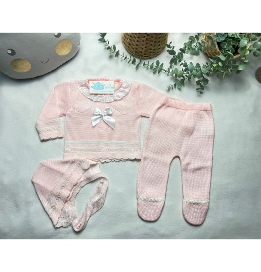 Conjunto Laço em Cetim Rosa  