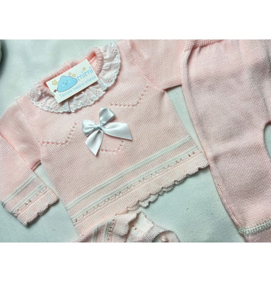 Conjunto Laço em Cetim Rosa  