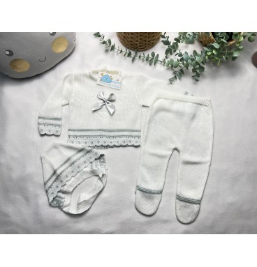 Conjunto Laço em Cetim Branco  