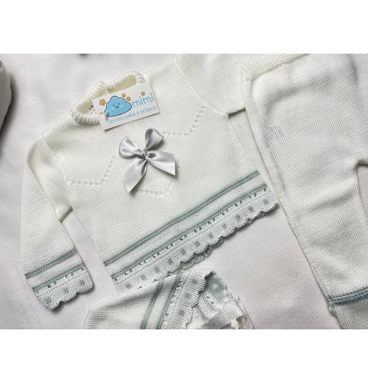 Conjunto Laço em Cetim Branco  