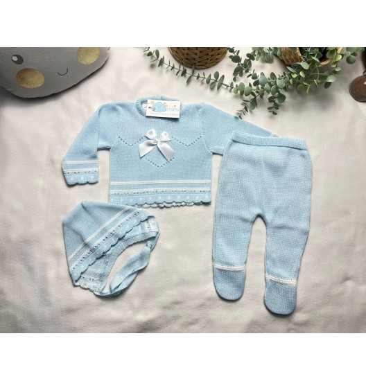 Conjunto Laço em Cetim Azul  