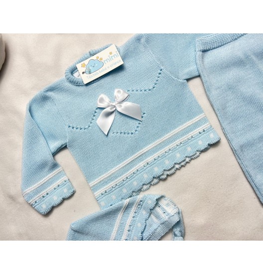 Conjunto Laço em Cetim Azul  