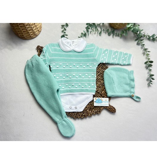 Conjunto Pontinhos Verde Água