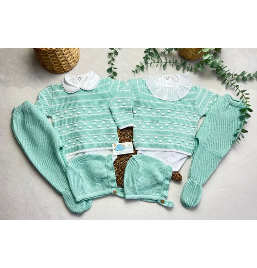 Conjunto Pontinhos Verde Água