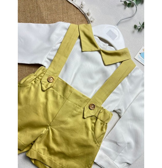 Conjunto com Calção Simples Amarelo 