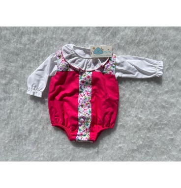 Conjunto Body Flores Rosa Vivo 