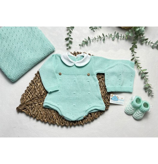 Conjunto Fofo Botões Verde Água