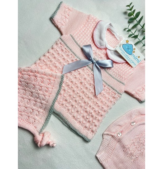 Conjunto 3 Peças Laço Rosa 