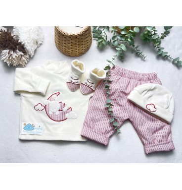 Conjunto Coelhinho na Lua Vermelho