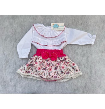 Conjunto Passarinhos Rosa Vivo  