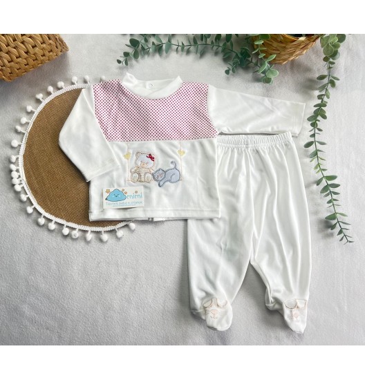 Conjunto Ursinho e Gato Pérola 