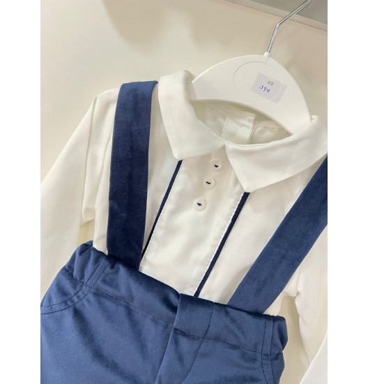 Conjunto Menino Veludo Marinho  