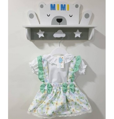 Conjunto 2 Lacinhos Flores Verde