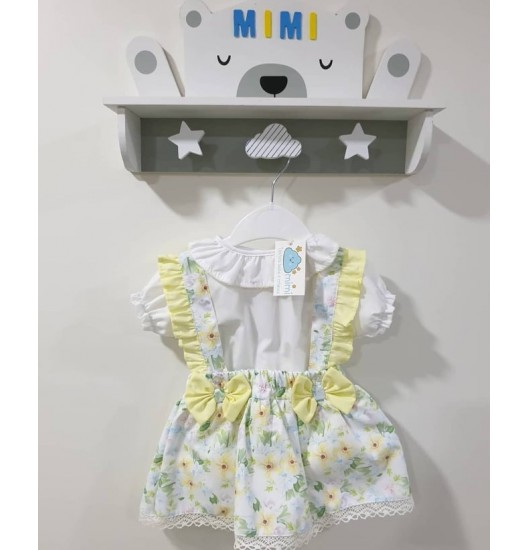 Conjunto 2 Lacinhos Flores Amarelo