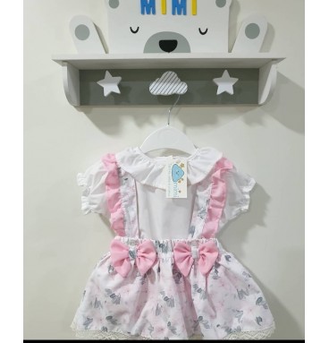 Conjunto 2 Lacinhos Flores Rosa 