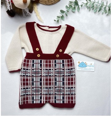 Conjunto Xadrez Areia/Bordô  