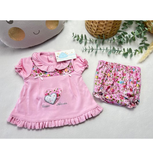 Conjunto Com Amor Rosa  