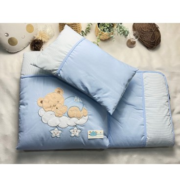 Edredão Ursinho Nuvem Azul