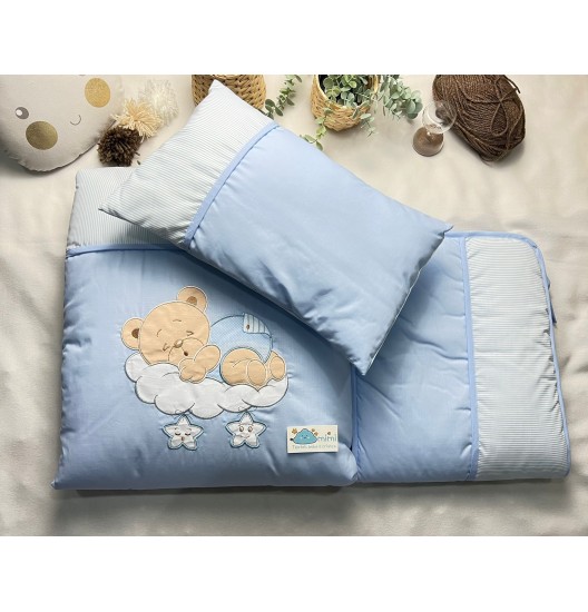 Edredão Ursinho Nuvem Azul