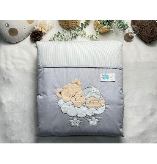 Edredão Ursinho Nuvem Cinza  