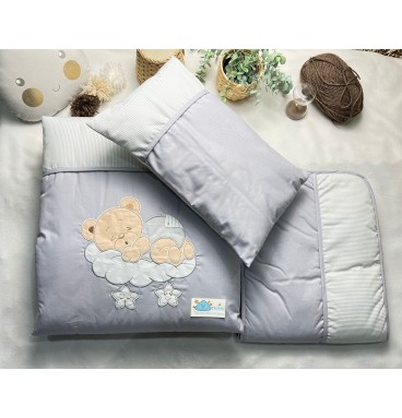 Edredão Ursinho Nuvem Cinza  