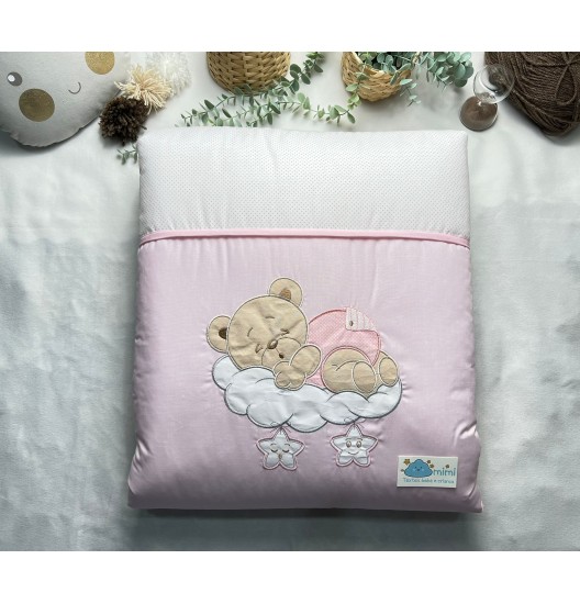 Edredão Ursinho Nuvem Rosa  