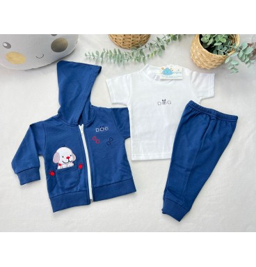 Fato de Treino 3 Peças Cãozinho Azulão 