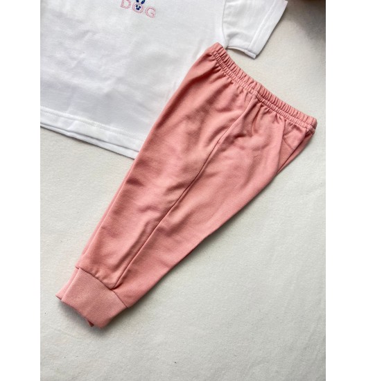 Fato de Treino 3 Peças Cãozinho Rosa  