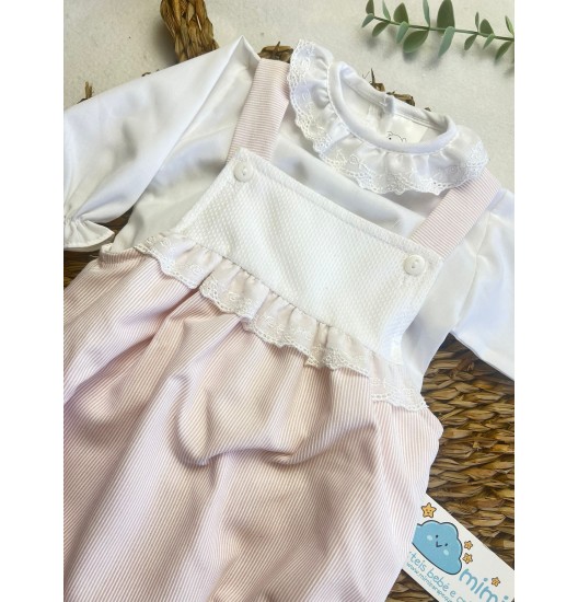 Conjunto Fofo Renda Rosa  