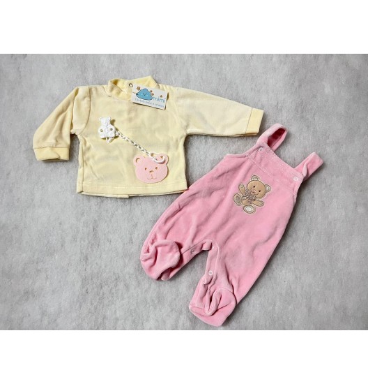 Jardineira Ursinho Rosa 