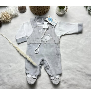 Jardineira Coelhinho Cinza