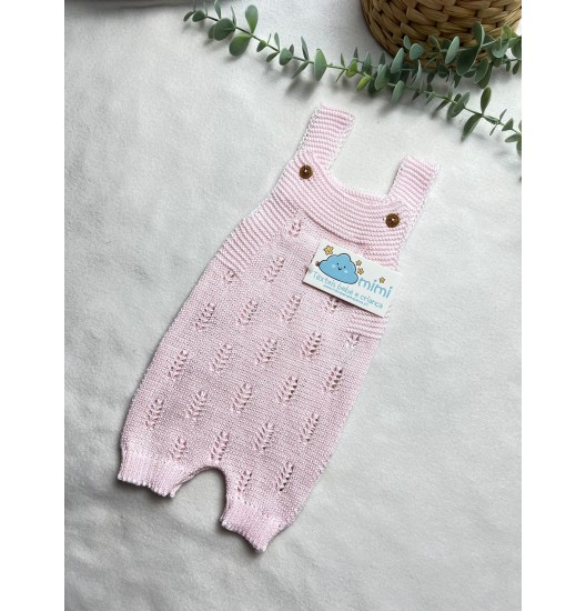 Jardineira Perna Curta Rosa