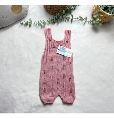 Jardineira Perna Curta Rosa Velho