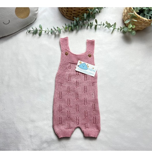 Jardineira Perna Curta Rosa Velho