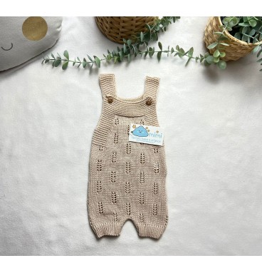 Jardineira Perna Curta Areia