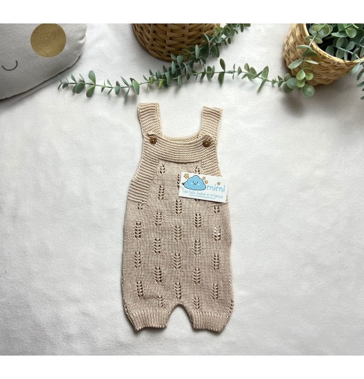 Jardineira Perna Curta Areia