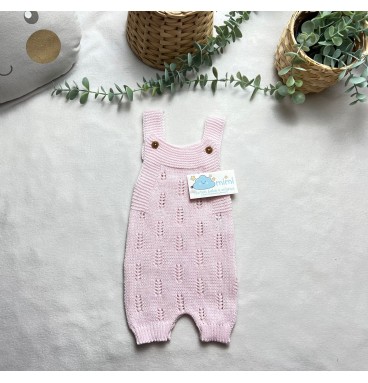 Jardineira Perna Curta Rosa