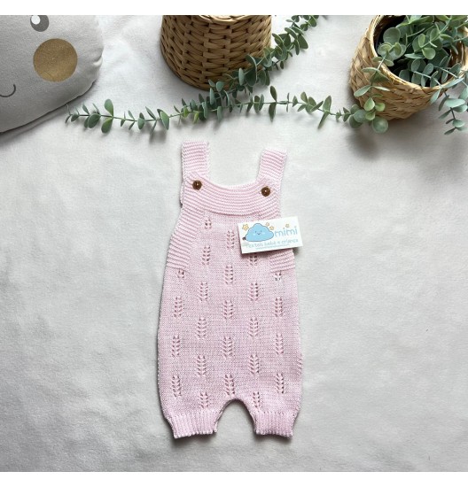 Jardineira Perna Curta Rosa