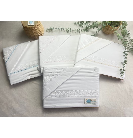 Jogo de Cama Algodão Bordado Inglês