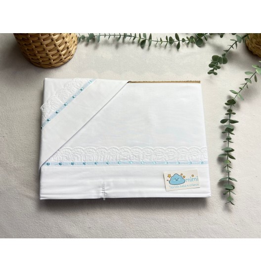 Jogo de Cama Algodão Bordado Inglês