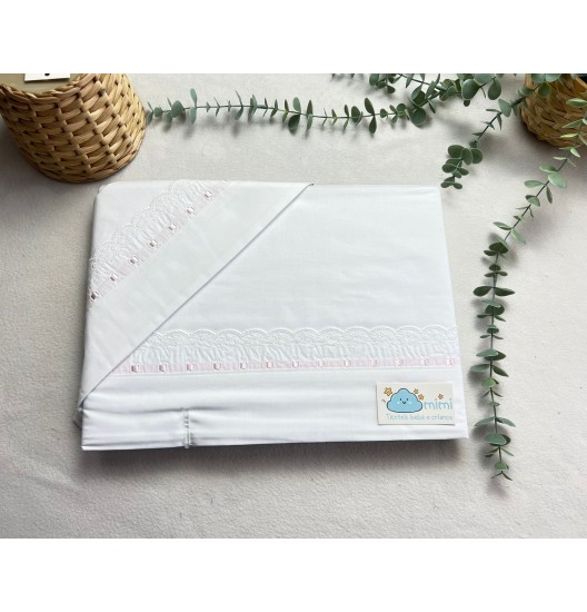 Jogo de Cama Algodão Bordado Inglês