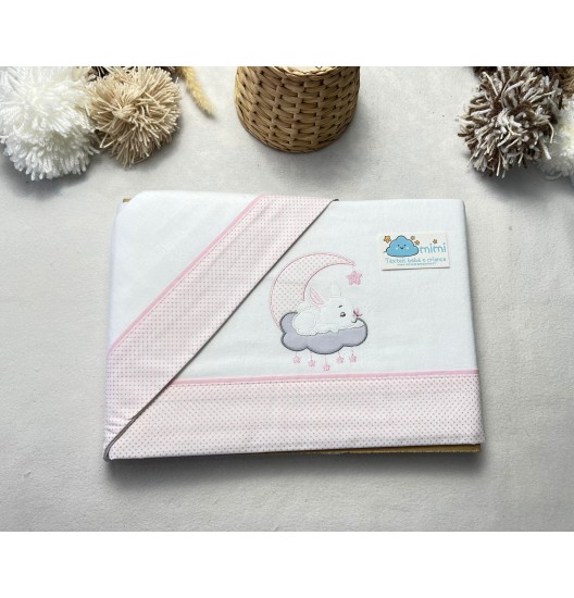 Jogo de Cama Flanela Coelhinho Lua/Nuvem