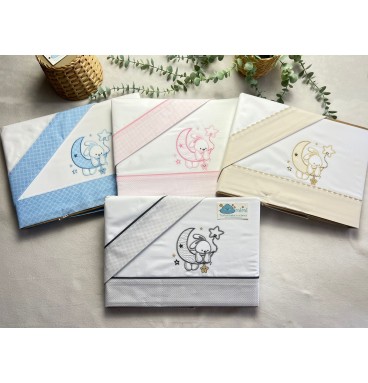 Jogo de Cama Algodão Coelho Lua