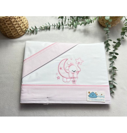 Jogo de Cama Algodão Coelho Lua