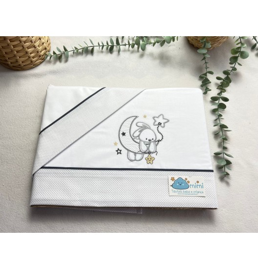 Jogo de Cama Algodão Coelho Lua