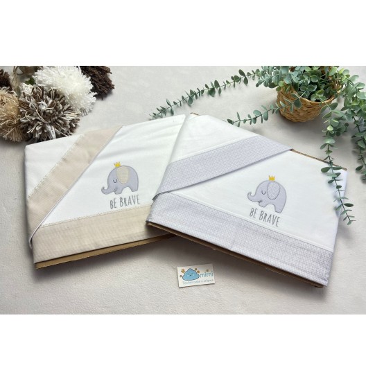 Jogo de Cama Flanela Elefante Coroa
