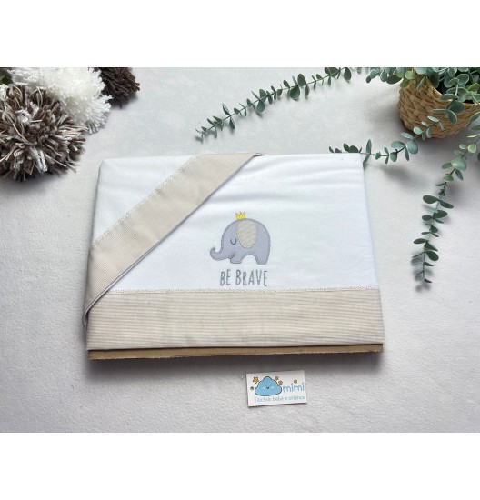 Jogo de Cama Flanela Elefante Coroa